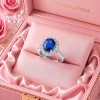 anillo de compromiso plata - Anillo Compromiso Ajustable Zafiro Azul