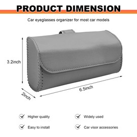 MUQIDA Sunglasses Holder for Car Sun Visor, Leather Auto Sun Visor Glasses Protective Storage Case, Automotive Eyeglasses Organizer Box for Men Women, Interior Car Accessories