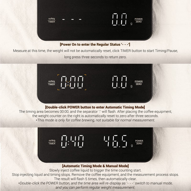 EMPO Digital Coffee Scales with Timer - Espresso Brew Drip
