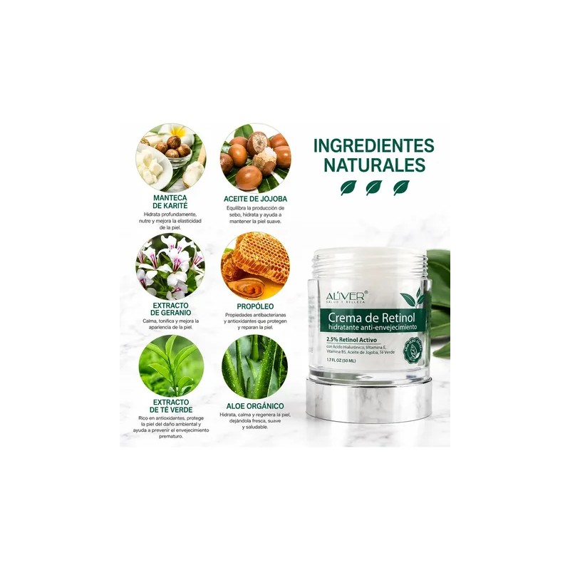 Crema Retinol 2.5% Hidratación Y Luminosidad Piel 50 Ml