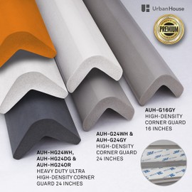 urbanhouse Ultra High-Density Heavy Duty Corner Guard Edge Protector & Bumper for Parking Garages, Workshops and Warehouses - Orange, 24 Inches - 1 Each