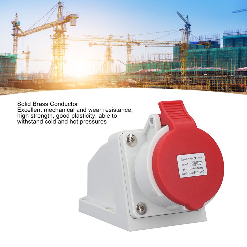Industrial Power Socket IP44 Waterproof Dustproof 5 Core 16A 3P+N+E