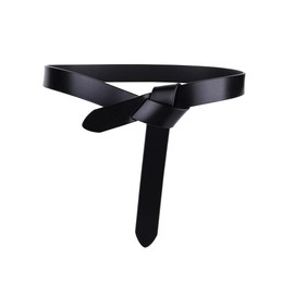 TOEECY Women's Belt Buckle-Free Genuine Leather Knot Waist Belt Without Buckle Elastic Vintage Waist Belt for Women Dresses Coat, black