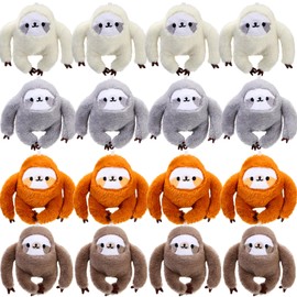 Motionchic 12 Pcs Mini Sloth Stuffed Animal Bulk Sloth Party Favors 4 Inch Small Baby Shower Sloth Gifts Soft Adorable Jungle Animal Plush Toys Sloth Doll for Birthday Party Decoration