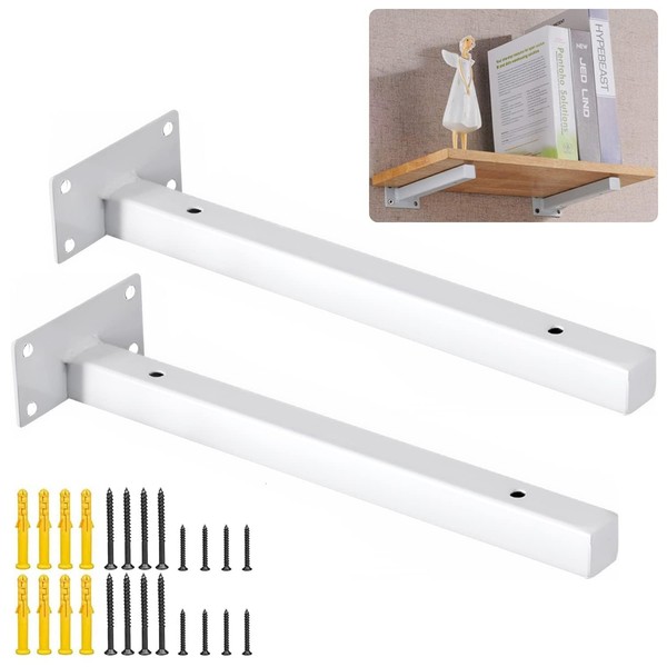 Shelf Bracket, 300 mm Shelf Bracket, Heavy Duty Angle, White,