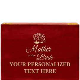 Crown Awards Mother of The Bride Rosewood Humidor Gift, Customize with Your Own Text Engraving