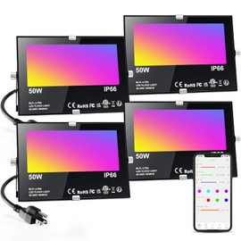 ChangM LED Flood Light Outdoor 500W Equivalent,Bluetooth RGB Flood Lights with APP Control, DIY Scenes,IP66 Waterprooof,Timing,Warm White 2700K Color Uplight