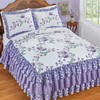 Collections Etc Hannah Floral Trellis Hummingbird Triple Ruffle Bedspread