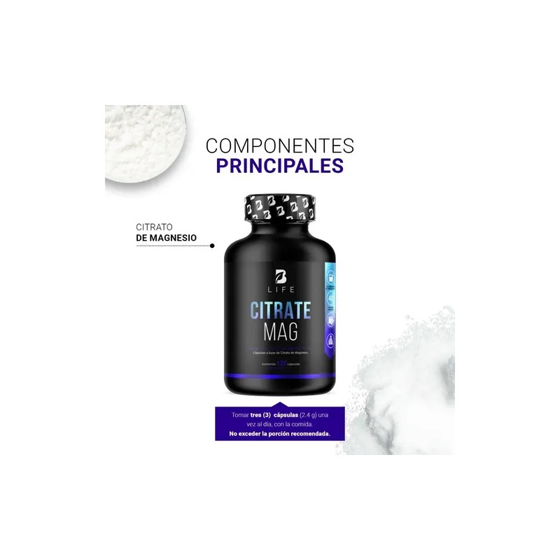 Citrato De Magnesio De 120 Cápsulas Magnesium Citrate B Life
