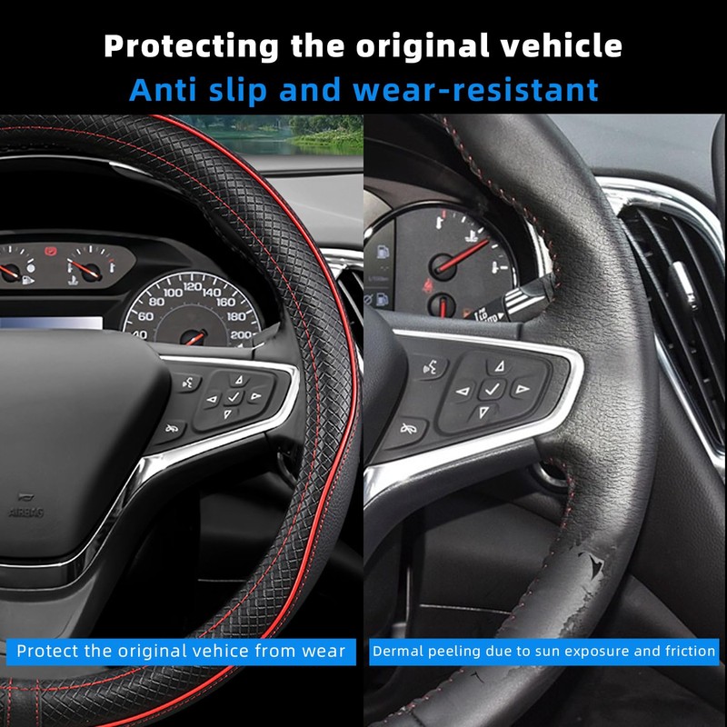 CACAWIZ - Funda de volante para Chevy, compatible con Silverado,