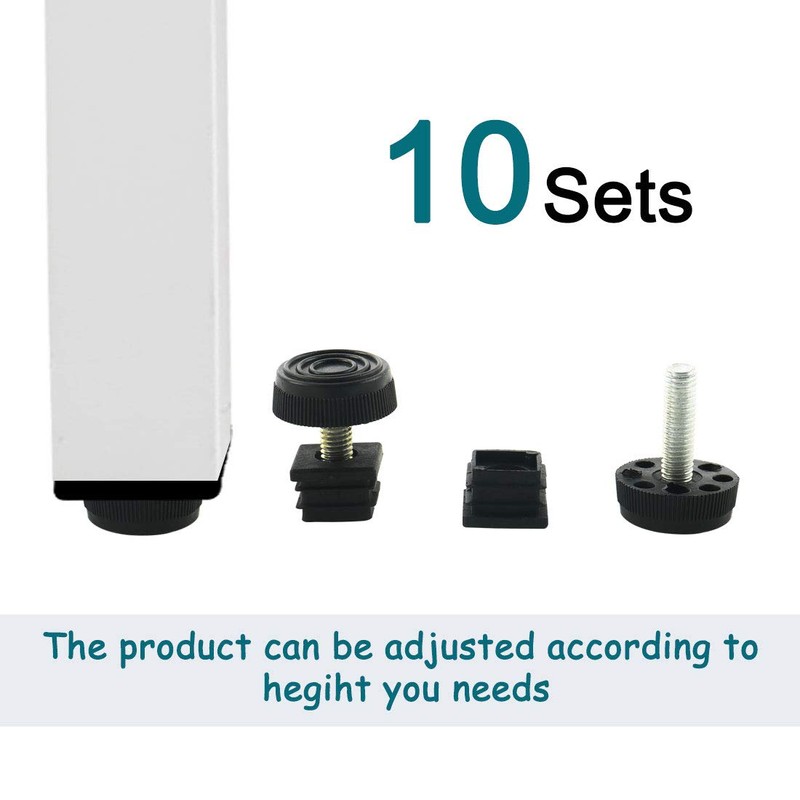 Sourcingmap Adjuster Leveling Feet 20 x 20mm Square Insert Kit