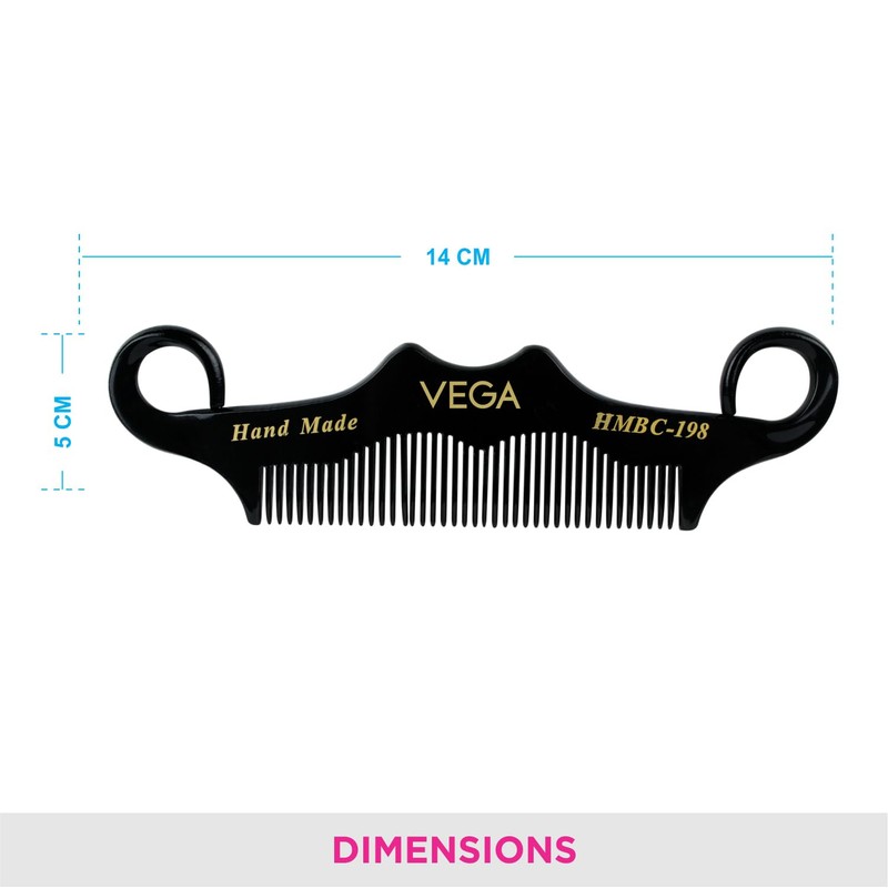 Vega Moustache Comb, black, 19 g