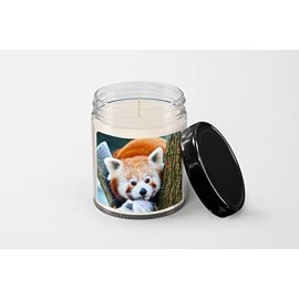 SpreadPassion Red Panda Lying on a Branch Candle - Soy Wax Candle - Hand Poured Candle