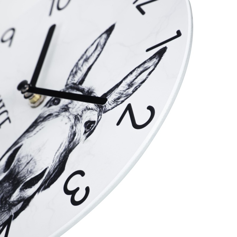 Yoiolclc Bathroom Wall Clock,Waterproof Glass Funny Donkey Bathroom Signs for