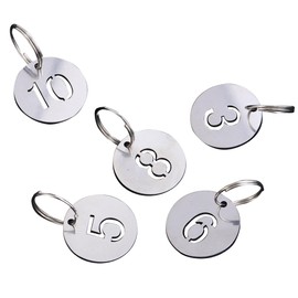 Felimoa Round 1-40 Stainless Steel Door Number Tag with Key Ring Set of 40