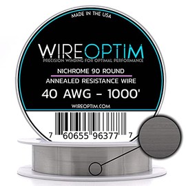 WIREOPTIM - 40 AWG - Nichrome 90 Resistance Wire - 1000 Feet