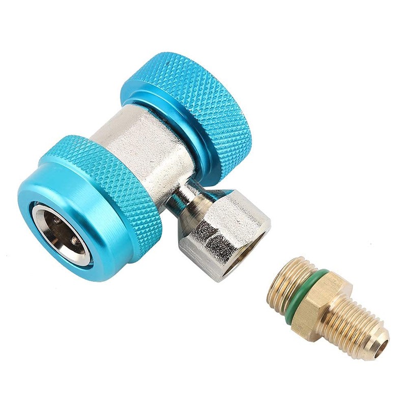 Quick Connector R134 A/C Air Conditioning Coupling Adapter + Valve