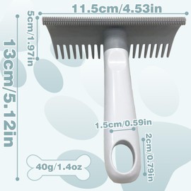FireBee 2 in 1 Pet Hair Removal Tool, 2 Sizes Serrated Scraper Edges, Portable Pet Hair Remover, Cat Hair Remover for Furniture, Rug Scraper for Pet Hair, Long Tooth Comb for Dog Grooming