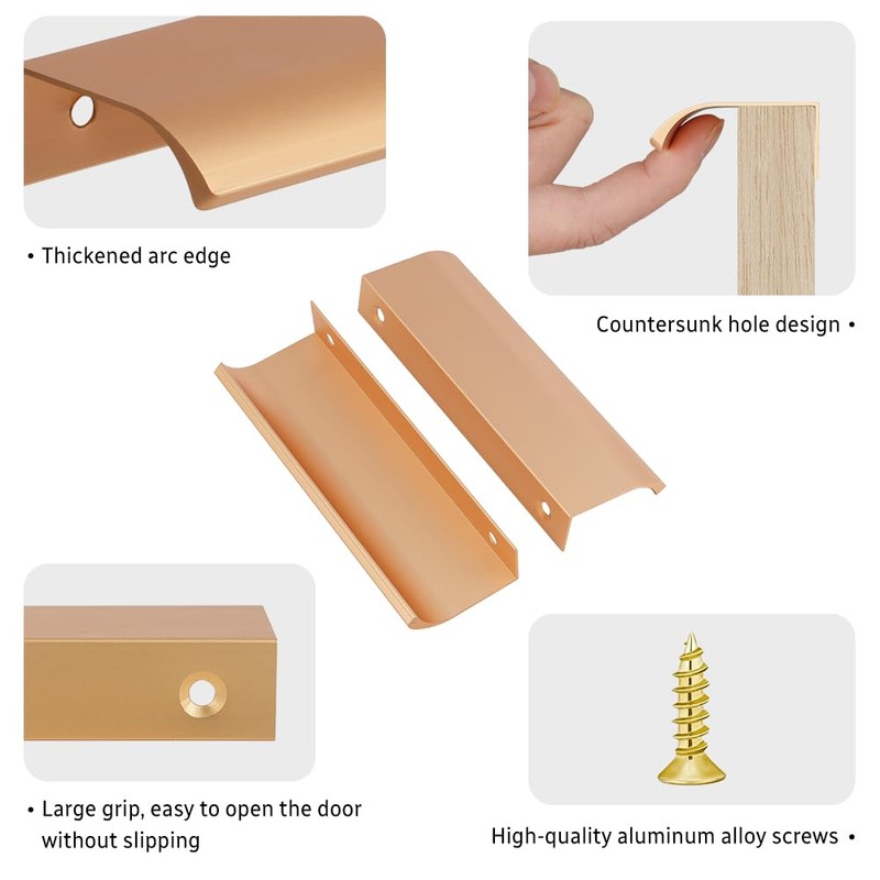 Flintronic 6 Pack Modern Gold 150mm x 128mm Aluminum Alloy