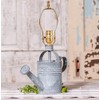 Irvin's Country Tinware Watering Can Lamp Base in Weathered Zinc
