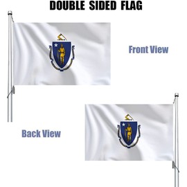 REIDFERR Massachusetts Flag 3x5 Outdoor Double Sided - Heavy Duty Polyester Massachusetts MA State Flags Long Lasting with 2 Brass Grommets 3 X 5 Ft
