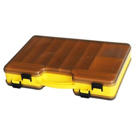 1 Pcs Fishing Tackle Box, 29x19.3x5.6cm Double Sided Bait Storage Box Lure Box for Jewelry Beads Earring Fishing Hook Small Accessories (Yellow)