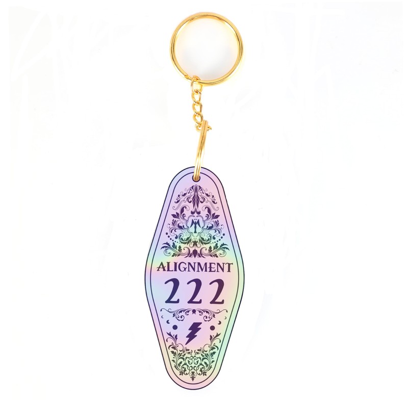 ASVP Shop Vintage Iridescent Angel Number Keyring, Iridescent