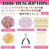 Tondiamo 2823 Pcs Bead Keychain DIY Craft Making Kit Bag