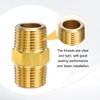 sourcing map 2pcs Brass Pipe Fitting 3/8" NPT x 3/8"