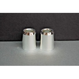 Pair of Silver Plated Smooth Candle Follower 1" Size (Burner Topper Chaser)