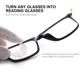 OuShiun Stick-on Bifocal Lenses Readers Stick Magnifying Adhesive Reading Lenses Reusable for Safety and Sunglass 2 Pair(+1.25) OS8801