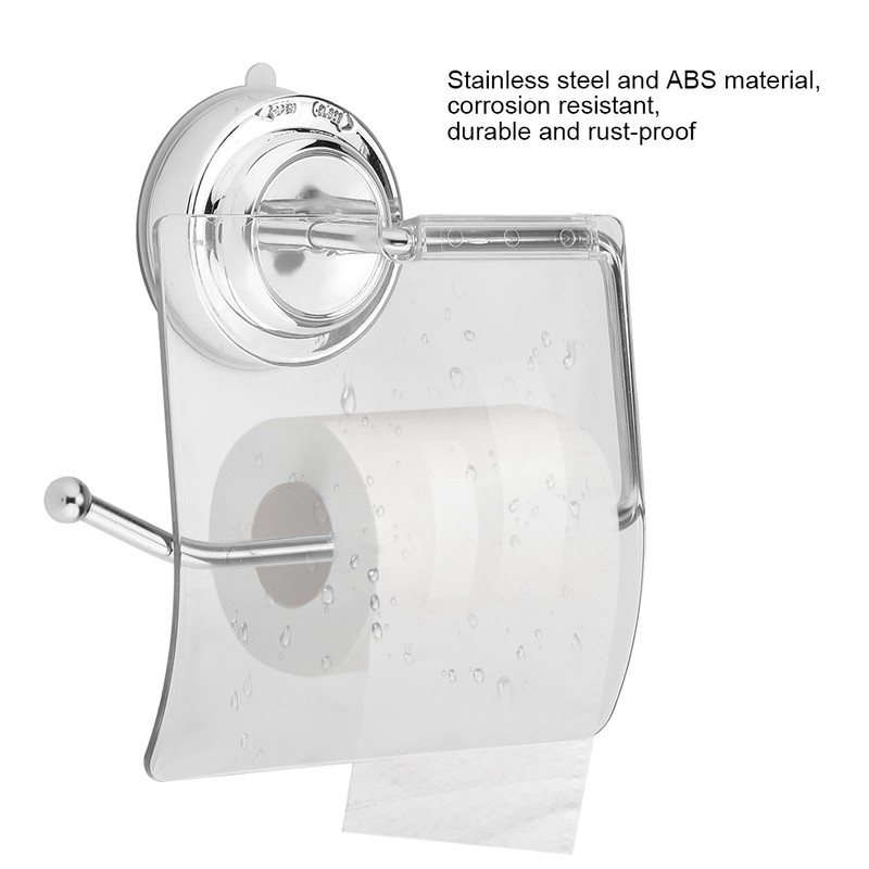 Waterproof Toilet Paper Holder Suction Cup Installation Home Hotel Bathroom