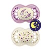 MAM Original Night Siicone Soother for Girls 16+ Months, 2pcs