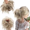 Tousled Updo Messy Bun Hair Piece Scrunchies Synthetic Wavy Extension