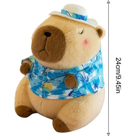 Capybara Plush Toy,Cute Capybara Plush with Blue Shirt,Capybara Plush Doll Throw Pillow for Boys Girls Kids Adult Party Birthday Christmas
