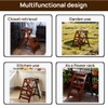 Bidesen 3 Step Stool Wooden Folding Ladder Chair Thickened Library