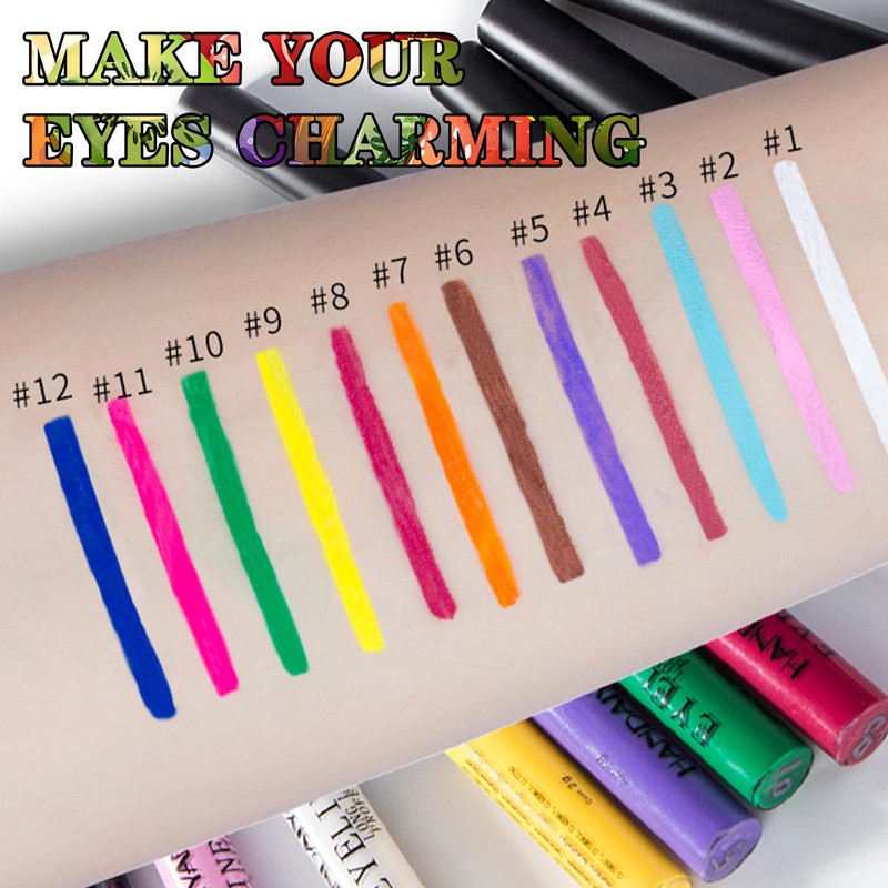 Matte Liquid Eyeliner, Neon Rainbow Colorful Eyeliner Pencil, Waterproof Long