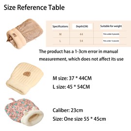 Miocololy Cat Winter Sleeping Bag, Comfortable Soft Warming Durable Pet Pad Sack Ideal for Dog Cat Indoor Uses (C, Medium)