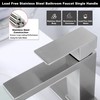 Single Hole Bathroom Faucet, AmirLans Stainless Steel Brushed Nickel Bathroom