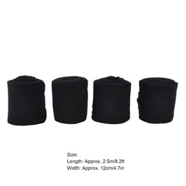 Yosoo 4 Piezas de Urdimbre para Patas de Caballo, Vendaje Autoadhesivo Transpirable para Patas de Animales, Protege los Tendones y Ligamentos Sensibles de los Caballos del Polvo y los (Negro)