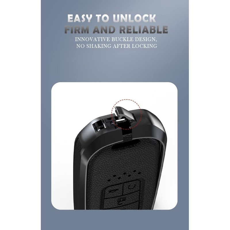 TECART Leather Key Case Fit for Honda Odyssey Freed Metal
