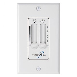 Minka-Aire WC106-WH, 4 Speed Wall Mount Fan Control with Dimmer