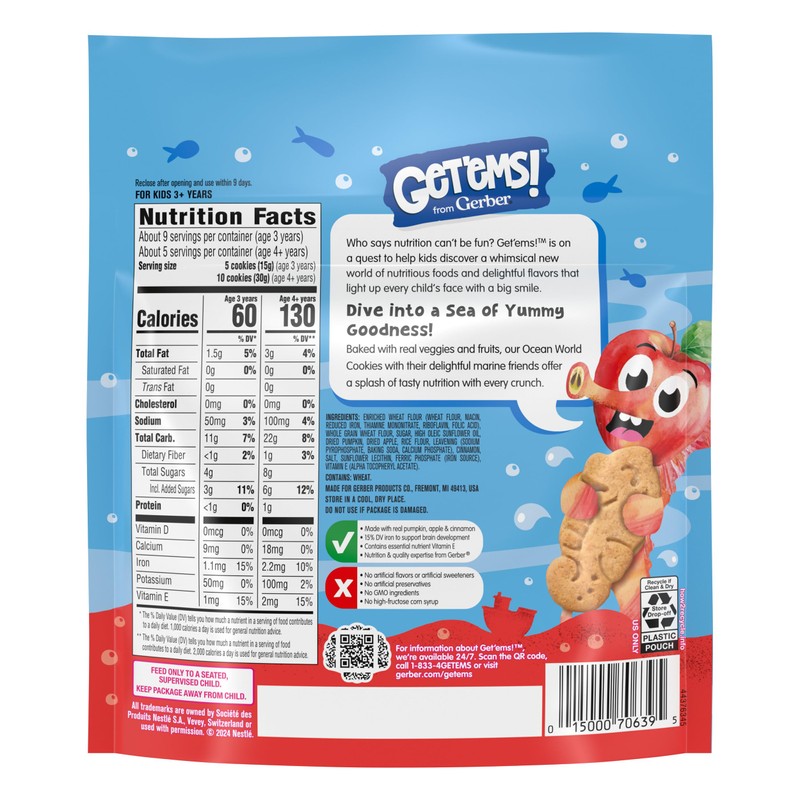 Get'ems! from Gerber Pumpkin, Apple & Cinnamon Ocean World Cookies,