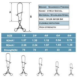 Three Way Fishing Swivel Snaps-50Pcs High Strength T-Turn Swivel Cross Line Snap Swivels Kit Saltwater Fishing Lure Connectors for Trolling Catfish Rig
