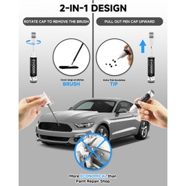 EVOOOR M7 Carbonized Gray Metallic Touch Up Paint for Ford – Exact Match 2 in 1 Paint Pen for Chips and Nicks Repair