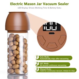FUTUREZEN Electric Mason Jar Vacuum Sealer for Regular & Wide Mouth Canning Jars, Automatic Sealing Machine Kit for Food Storage & Fermentation, Mouth Mason Jar Lids, Bottle Opener, Type-C Cable