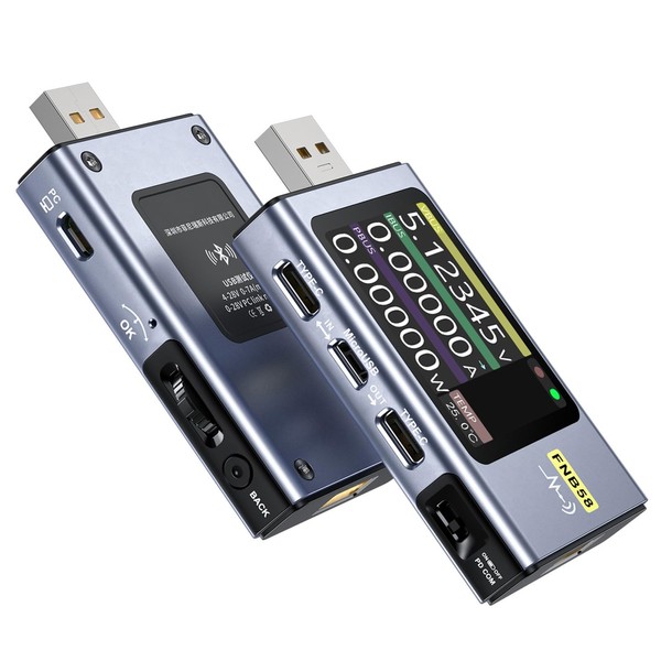Jadeshay USB Tester Meter 0-120W USB C Tester, USB Meter