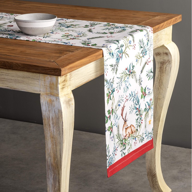 Maison d'Hermine Thanksgiving / Christmas Table Runner, 100% Cotton, 50