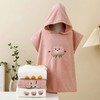 Children's Quick-Dry Absorbent Coral Velvet Bath Towel Cape with Hood White Bear Cape + 70x140cm 4ea