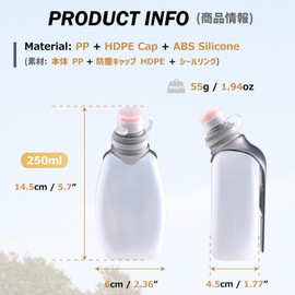 Azarxis Hydration Bottle, Running TPU Bottle, Portable Bottle, Water Bottle, Sports Bottle, Hydration, Non-toxic and Odorless, For Marathon, Hiking, Disaster Preparedness, Mountaineering, Cycling